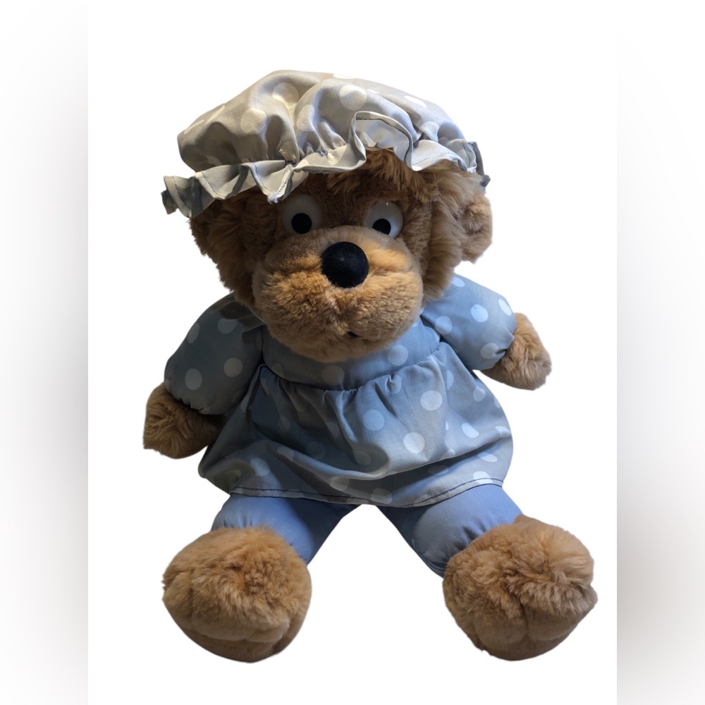 Vintage Berenstain Bears Plush Mama Bear Stuffed Animal Blue Bonnet